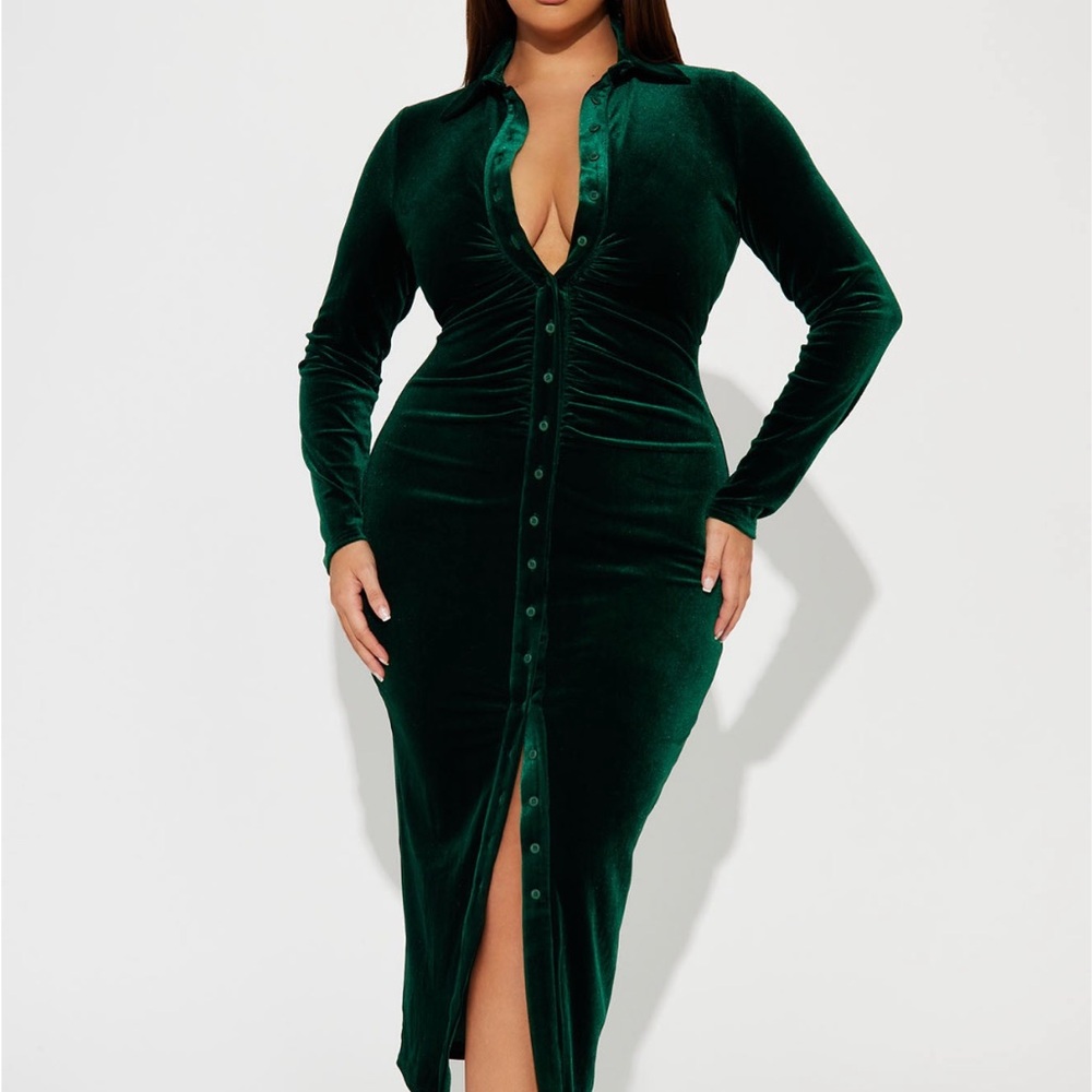 Sxy Green Velvet Dress